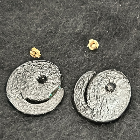 Radical Swirl Glitter Metal Enamel Earrings - Picture 2 of 3